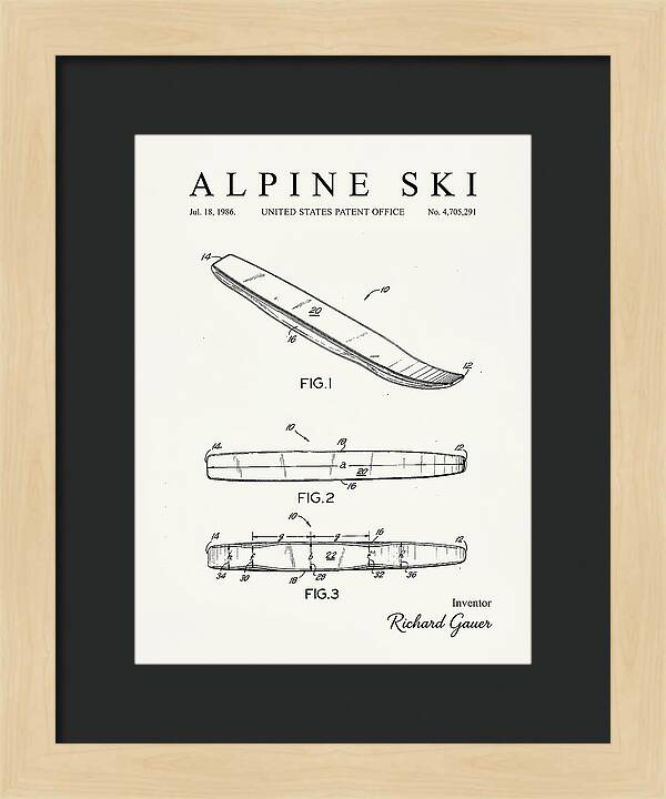 Alpine Ski Minimalist Patent Us4705291a
