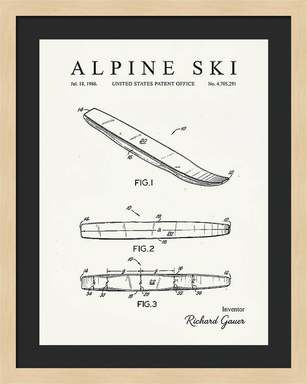 Alpine Ski Minimalist Patent Us4705291a