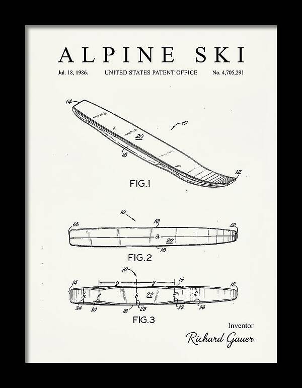 Alpine Ski Minimalist Patent Us4705291a