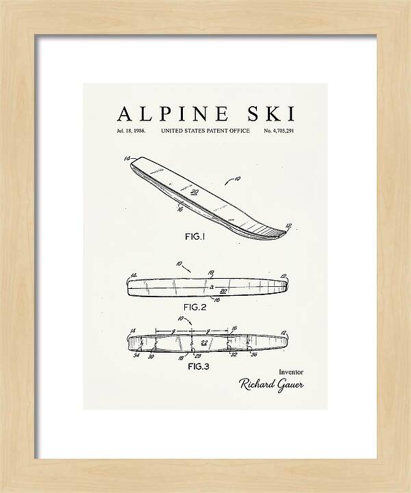 Alpine Ski Minimalist Patent Us4705291a