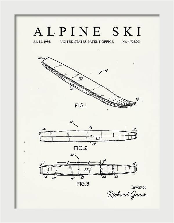 Alpine Ski Minimalist Patent Us4705291a
