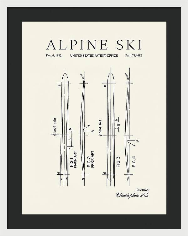 Alpine Ski Minimalist Patent Us4715612a