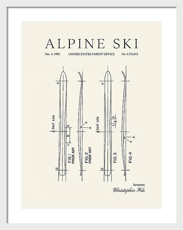 Alpine Ski Minimalist Patent Us4715612a