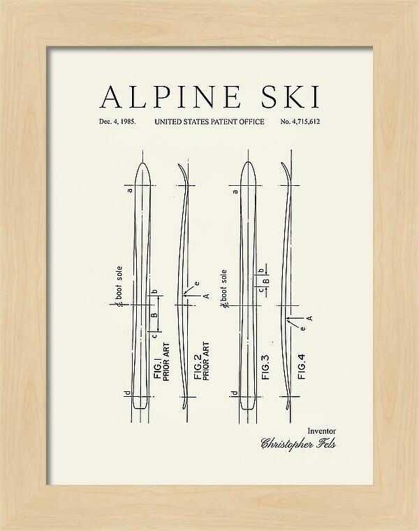 Alpine Ski Minimalist Patent Us4715612a