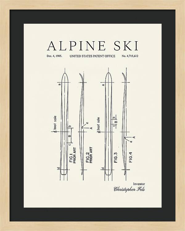 Alpine Ski Minimalist Patent Us4715612a
