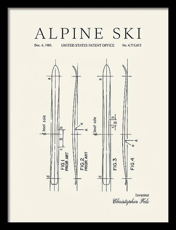 Alpine Ski Minimalist Patent Us4715612a