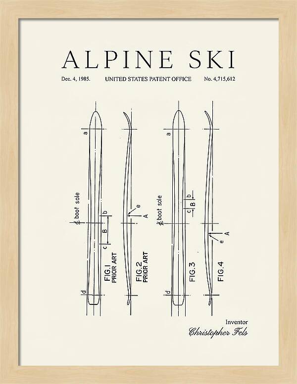 Alpine Ski Minimalist Patent Us4715612a