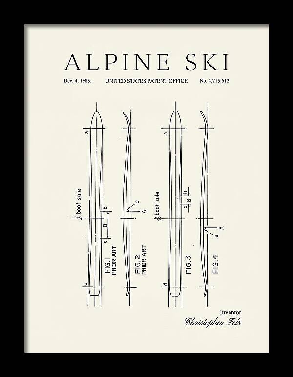 Alpine Ski Minimalist Patent Us4715612a