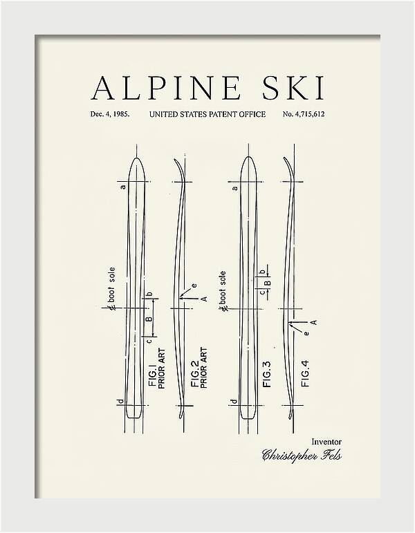 Alpine Ski Minimalist Patent Us4715612a