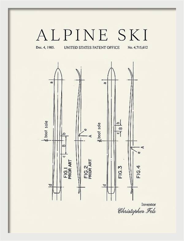 Alpine Ski Minimalist Patent Us4715612a