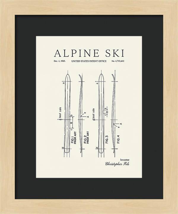 Alpine Ski Minimalist Patent Us4715612a