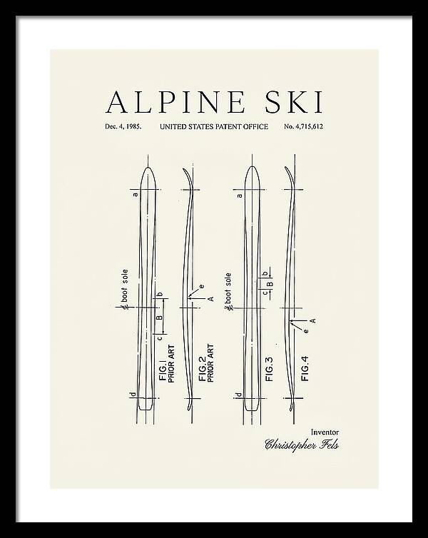 Alpine Ski Minimalist Patent Us4715612a