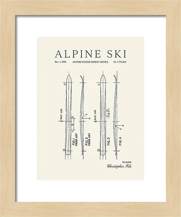 Alpine Ski Minimalist Patent Us4715612a