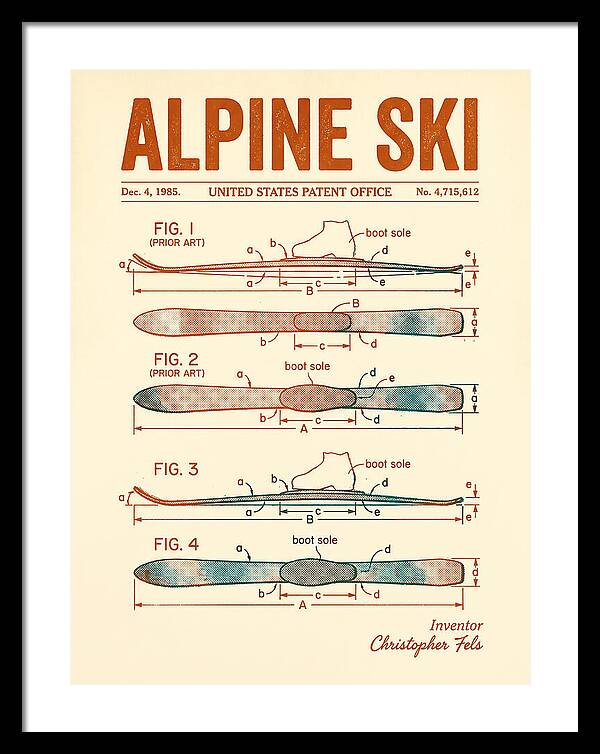 Alpine Ski Retro Patent Us4715612a