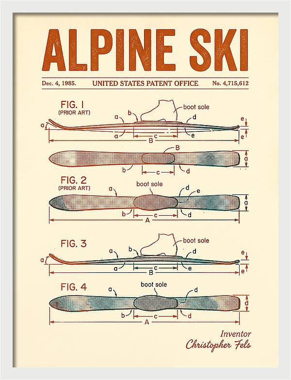 Alpine Ski Retro Patent Us4715612a