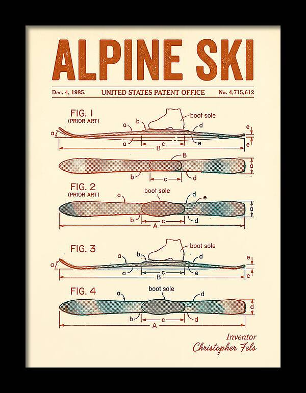 Alpine Ski Retro Patent Us4715612a