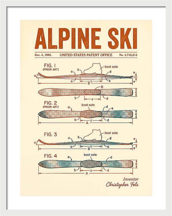 Alpine Ski Retro Patent Us4715612a
