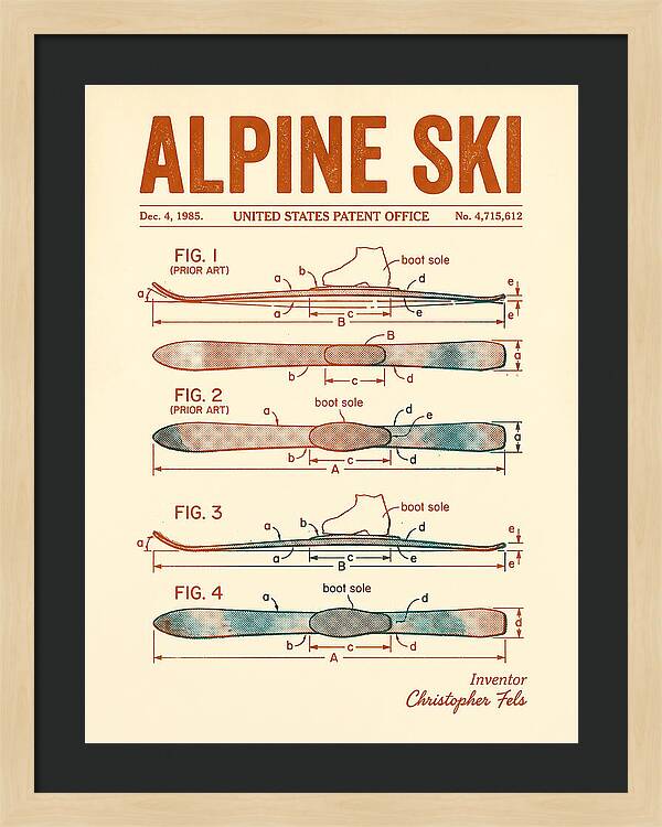 Alpine Ski Retro Patent Us4715612a