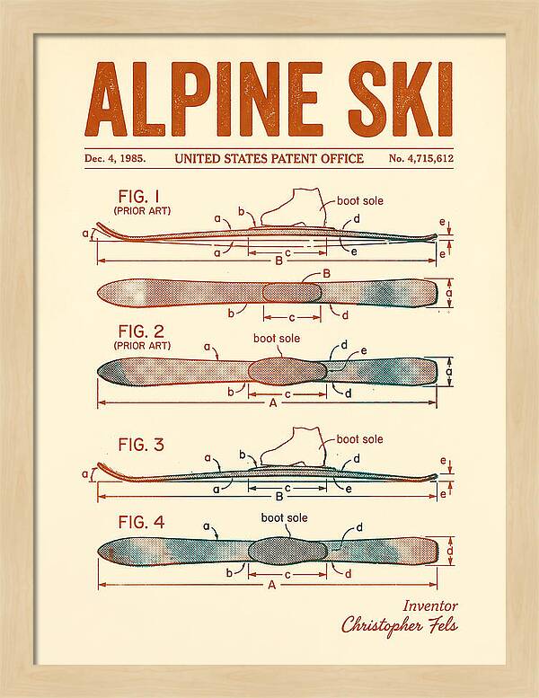 Alpine Ski Retro Patent Us4715612a