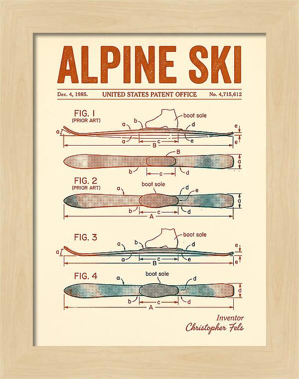 Alpine Ski Retro Patent Us4715612a