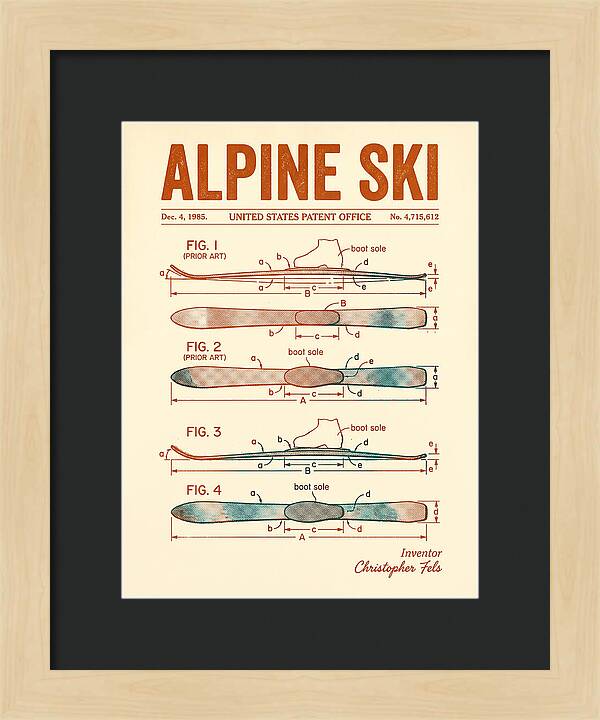 Alpine Ski Retro Patent Us4715612a