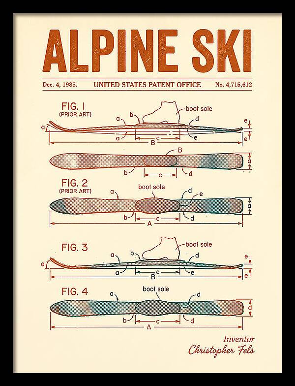 Alpine Ski Retro Patent Us4715612a