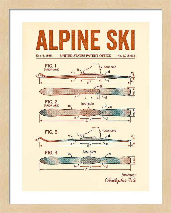Alpine Ski Retro Patent Us4715612a