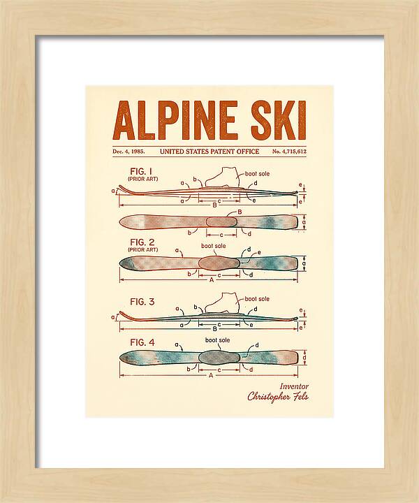 Alpine Ski Retro Patent Us4715612a