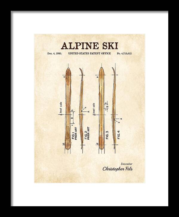 Alpine Ski Watercolor Patent Us4715612a
