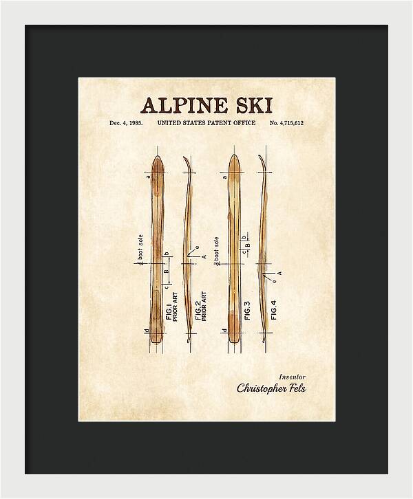 Alpine Ski Watercolor Patent Us4715612a