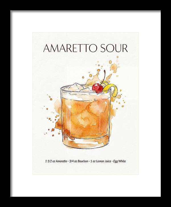 Amaretto Sour Watercolor Splash Cocktail Recipe