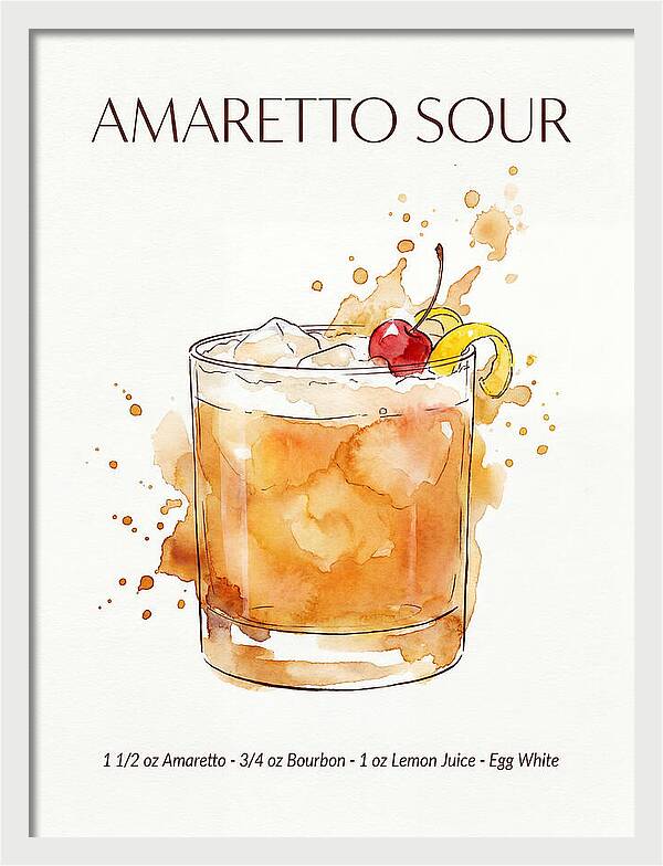Amaretto Sour Watercolor Splash Cocktail Recipe