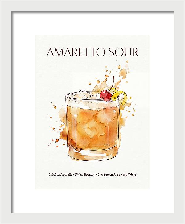 Amaretto Sour Watercolor Splash Cocktail Recipe
