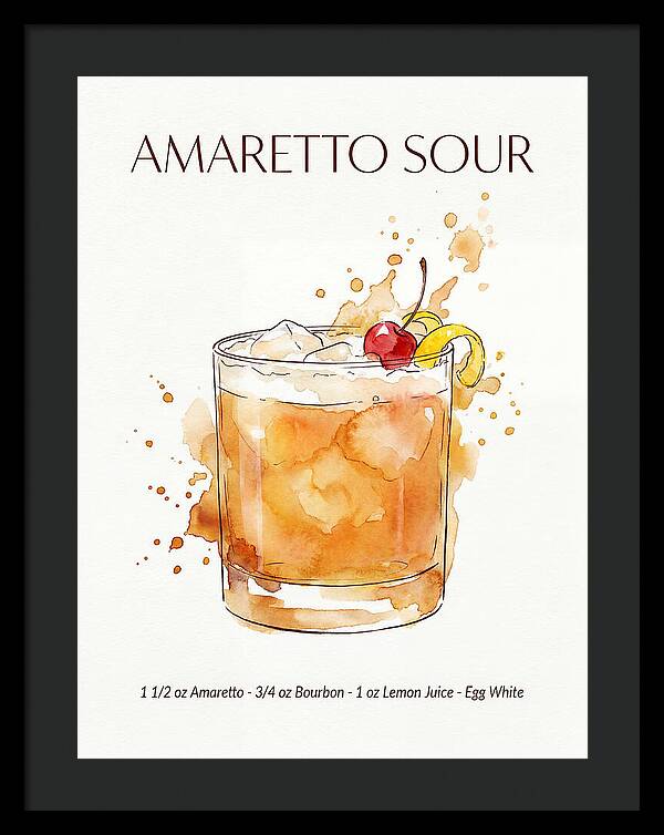 Amaretto Sour Watercolor Splash Cocktail Recipe