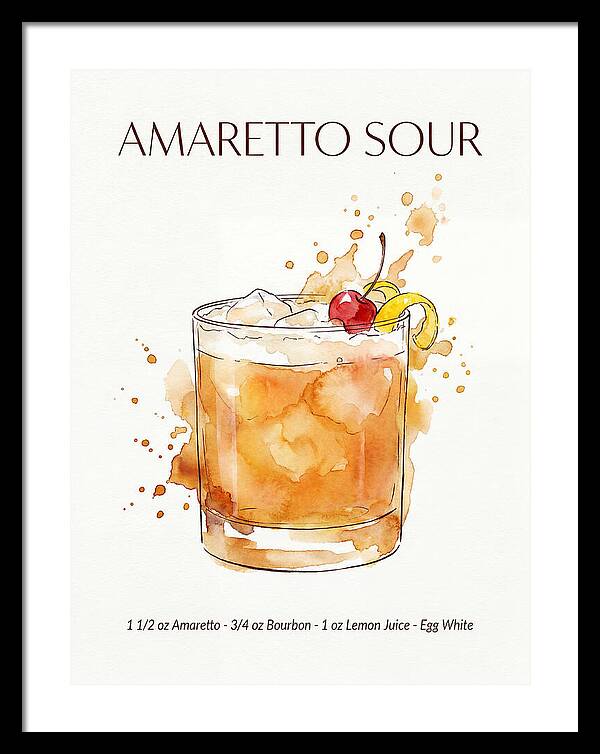Amaretto Sour Watercolor Splash Cocktail Recipe