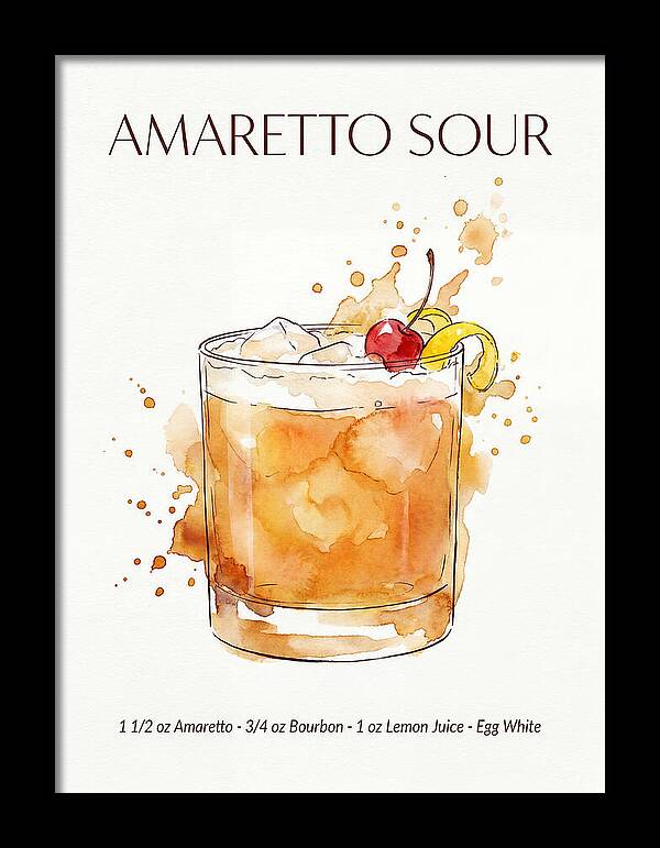 Amaretto Sour Watercolor Splash Cocktail Recipe