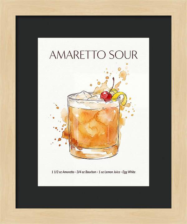 Amaretto Sour Watercolor Splash Cocktail Recipe