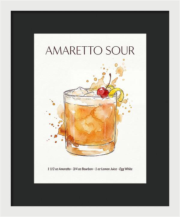 Amaretto Sour Watercolor Splash Cocktail Recipe