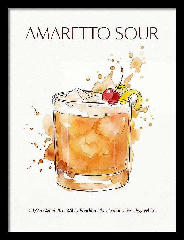 Amaretto Sour Watercolor Splash Cocktail Recipe