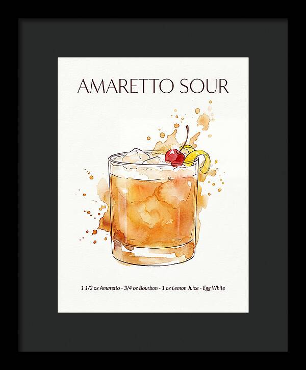 Amaretto Sour Watercolor Splash Cocktail Recipe