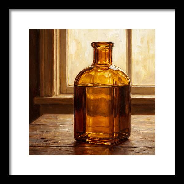 Amber Glass Bottle Still Life