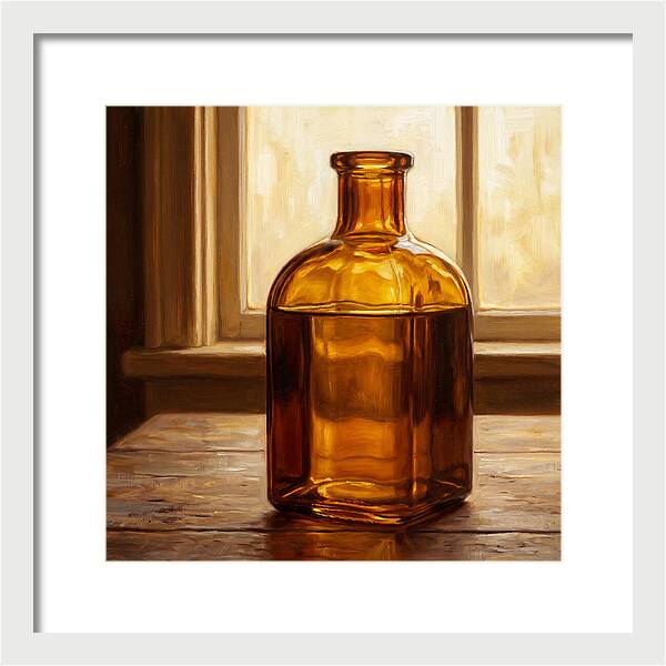 Amber Glass Bottle Still Life