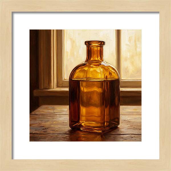 Amber Glass Bottle Still Life
