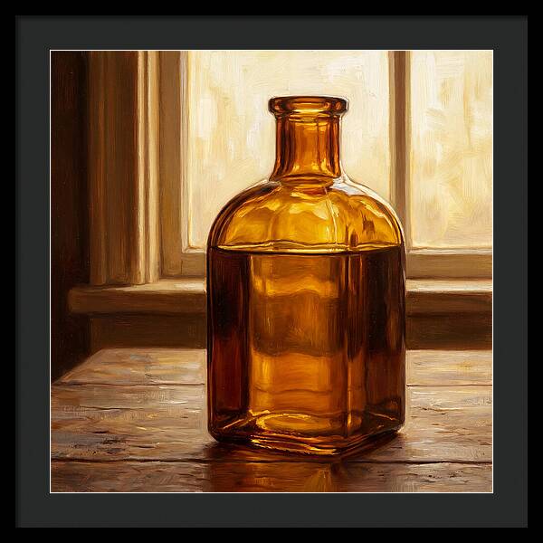 Amber Glass Bottle Still Life
