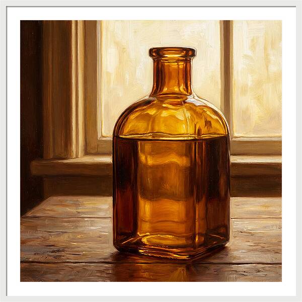 Amber Glass Bottle Still Life
