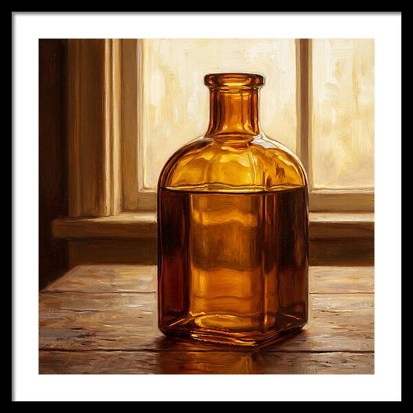 Amber Glass Bottle Still Life