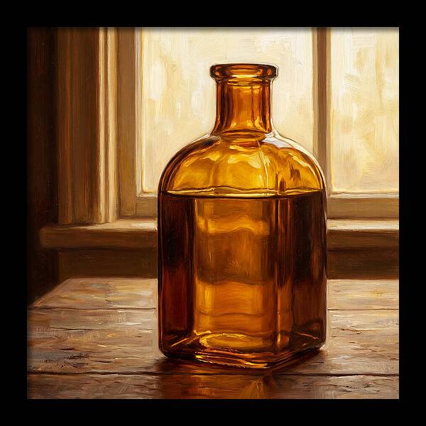 Amber Glass Bottle Still Life