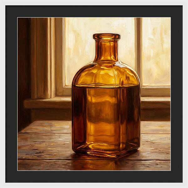 Amber Glass Bottle Still Life