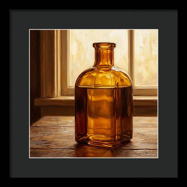 Amber Glass Bottle Still Life