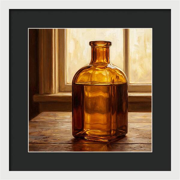 Amber Glass Bottle Still Life